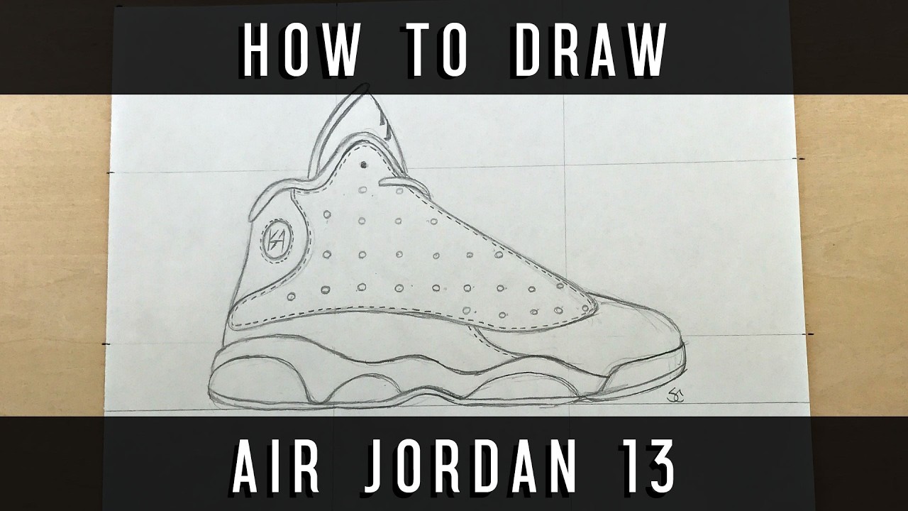 How To Draw: Air Jordan 13 w. Downloadable Stencil