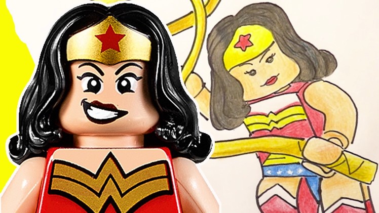 How To Draw and Color Lego Wonder Woman! The Lego Batman Movie Drawing Craft | ???? Crafty Kids