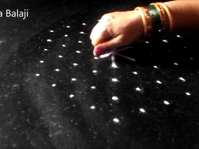 How to draw rangoli easy | simple 9 to 5 dots kolam | Sudha Balaji muggulu