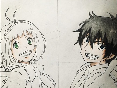 How to draw Rin and Shiemi (Blue Exorcist)