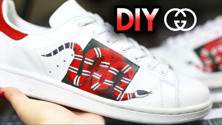 How To: Gucci Snake Custom Shoes From Adidas Stan Smiths | Drawing + Shading Timelapse Tutorial