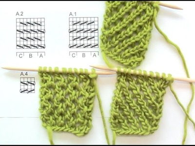 How to knit 3 variants of the same simple lace pattern