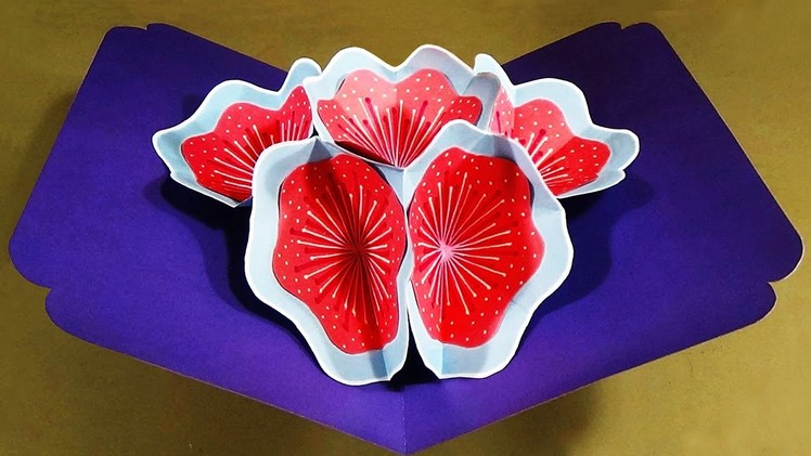 How to make a 3d Flower Pop UP Card | Very easy and simple steps |
