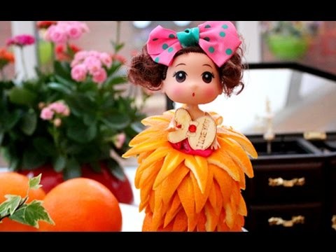 How To Make A Barbie Orange Dress ???? | Fruit Carving Garnish | Food Decoration | Party Garnish