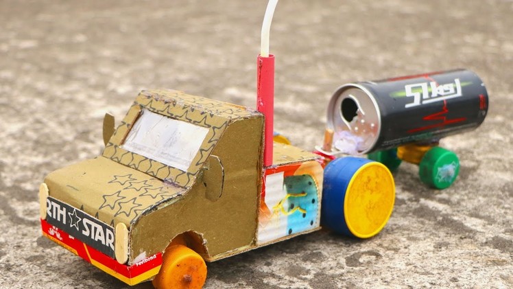 How to Make a Battery Powered Truck with DC Motor (Easy & Simple) - Toy for kids