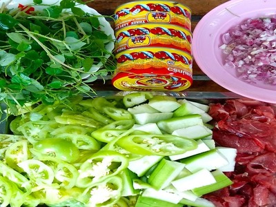 How To Make Healthy Fried Beef With Vegetables - Cambodian Food