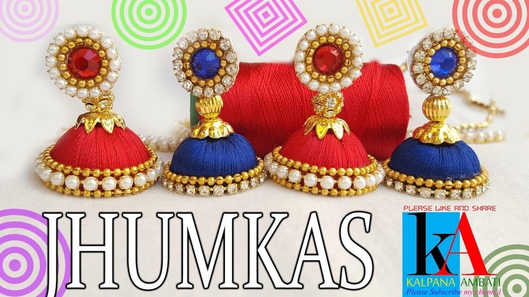 How to make simple silk thread jhumkas | Easy and simple | DIY at home