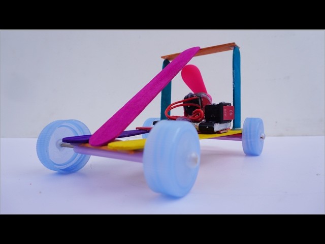 How To Make Toys Air Car From DC Motor - Power Car DIY For Kids