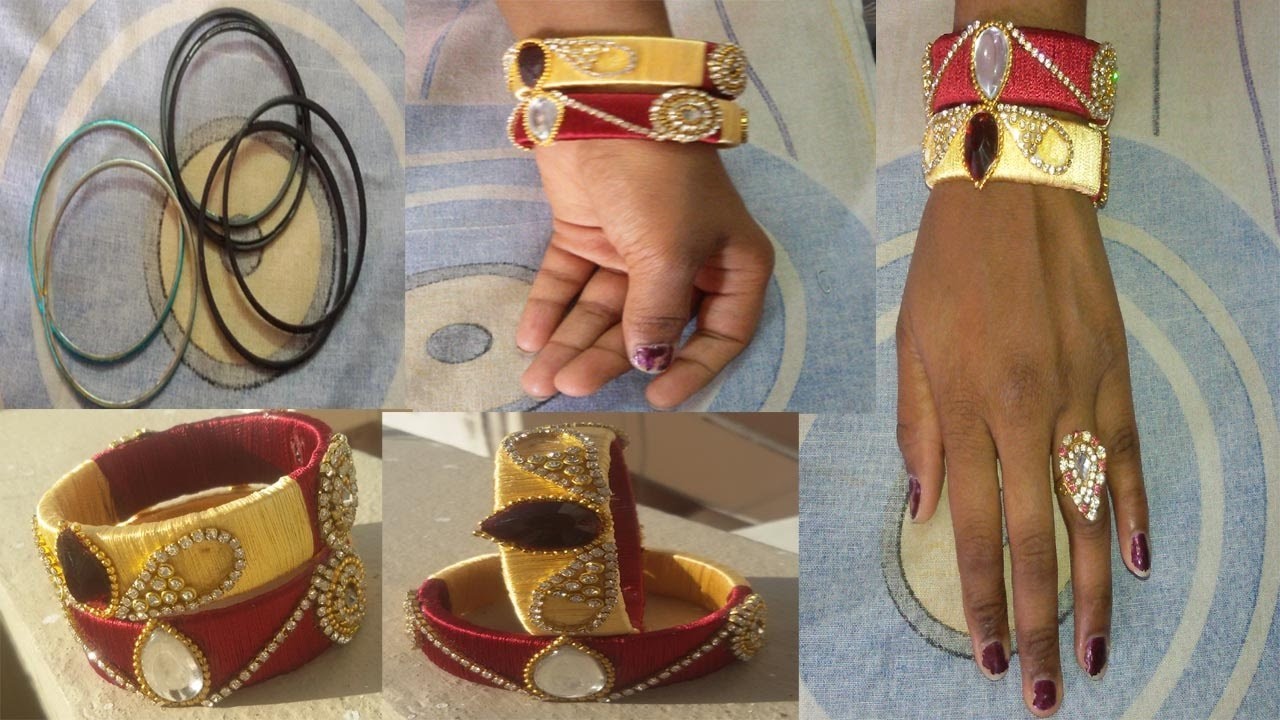 How to turn waste bangles into beautiful silk thread bangles ! designer silk thread bangles