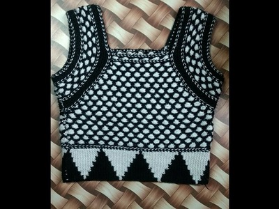Knitting Blouse for Ladies in Hindi - "Half sleeves designer sweater ","knitting designs for blouse"