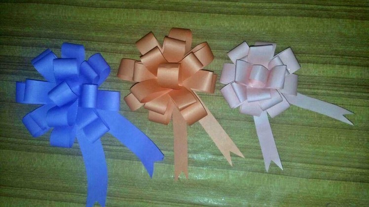 Paper Flower Bow Making Easy Step By Step Procedure For Gift Box Decoration