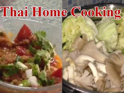 Thai spicy pork and tomato dip Nam Prik Ong (น้ำพริกอ่อง) Northern Style home cooking