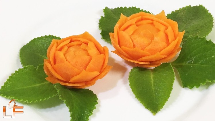 Very Beautiful Carrot Flower Carving Garnish - How To Make Vegetable Carving Designs