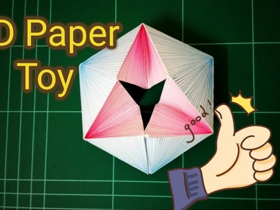 3D Flexagon. Hexaflexagon. Paper toy