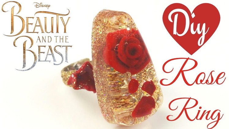 ????Beauty and the Beast inspired Rose Resin Ring Tutorial-Polymer Clay