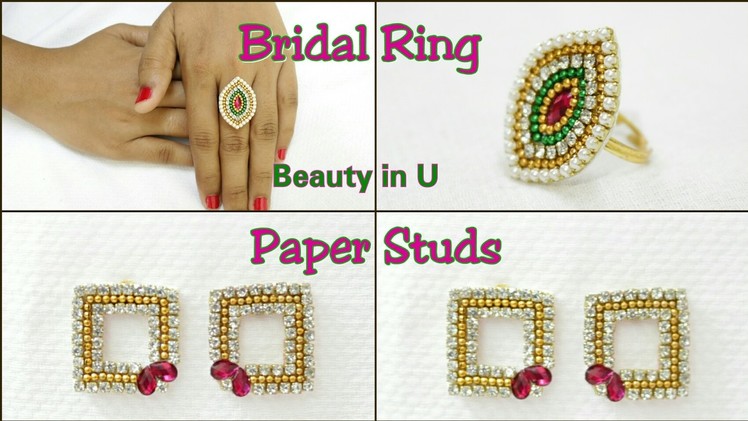 Bridal Ring & Paper Studs making at Home | Tutorial