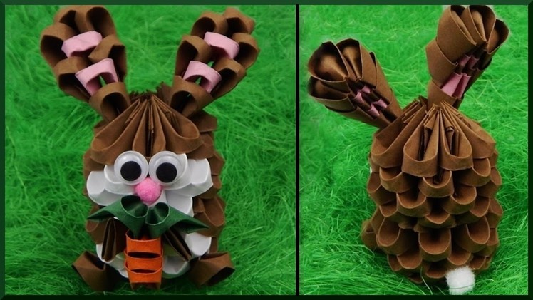 DIY 3D Origami | Ostern | Hase aus Papier | Easter paper Bunny. rabbit | Less than 100 pieces