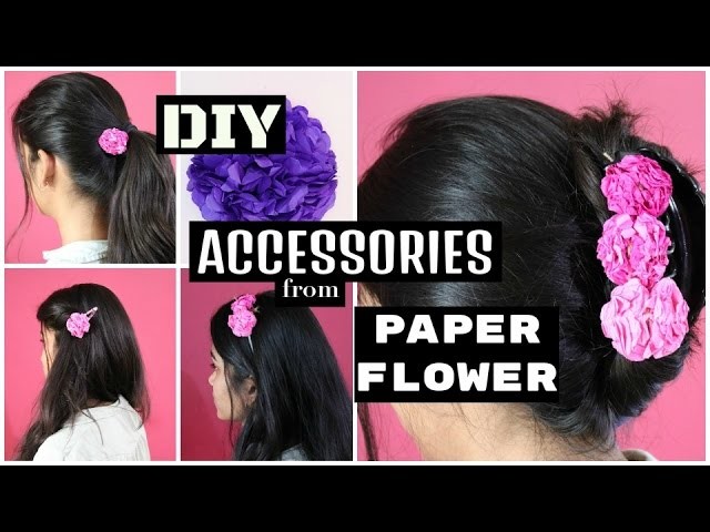 DIY Accessories from Tissue Paper Pom-Pom Flowers !