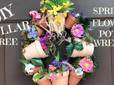 DIY DOLLAR TREE Flower Pot Wreath-EZ Do It Yourself