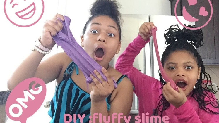 DIY FUN easy steps to making Fluffy slime purple . red . pink || swagg sisters