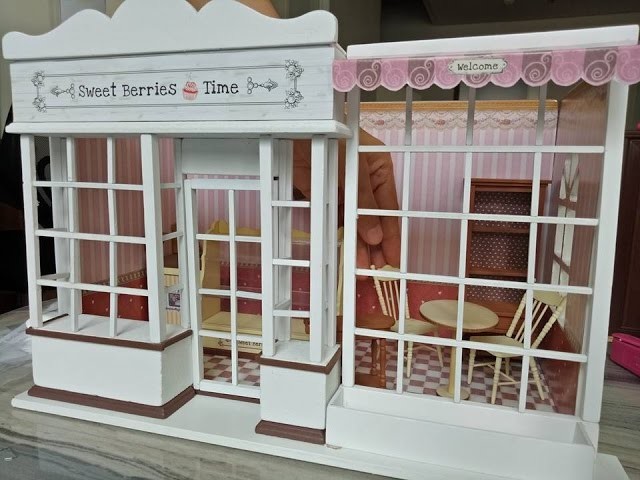 DIY Miniature Coffee Shop Part 3.Banggood Miniature Dollhouse w.working LED LIGHTS & Music