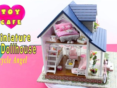 DIY Miniature Dollhouse Kit With Working Lights "Bicycle Angel"