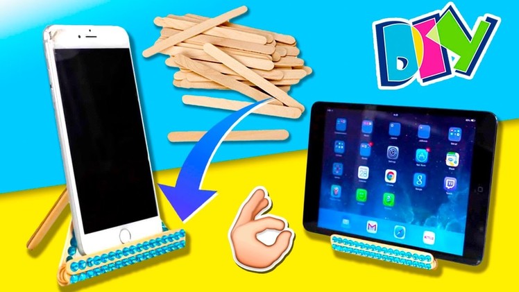 DIY RECYCLED Smartphone STAND * Soporte para MÓVIL con palitos de helado ✅  Top Tips & Tricks