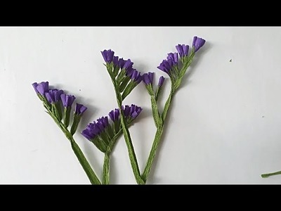 DYI Craft tutorial How to make paper flower - Statice flower - by crepe paper - Hoa salem giấy nhún