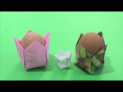 Easy Origami How To Make Easter Container Stand For Egg 简单手工折纸复活节鸡蛋容器