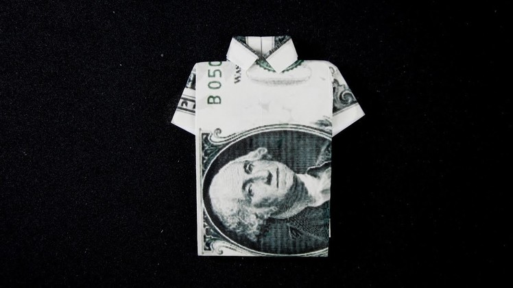 EASY Tutorial Dollar Origami T-shirt   How to fold dollar bill into a T-shirt