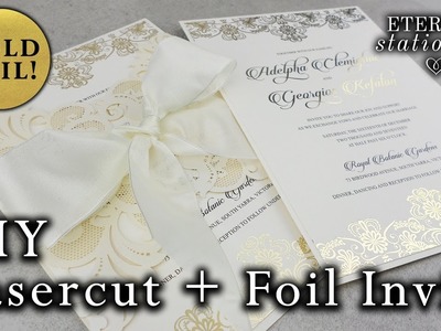 Elegant laser cut and gold foil invitation | DIY Wedding Invitations