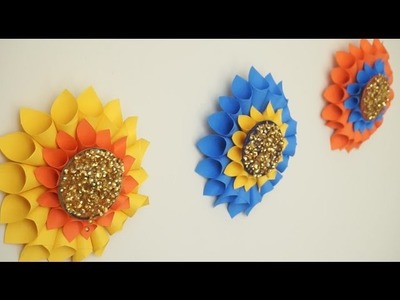 Giant Flowers Wall Hanging From Bangles And Paper