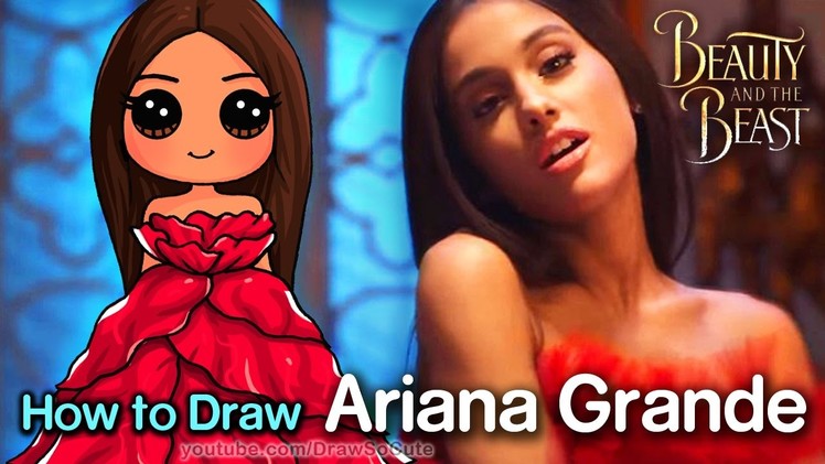 How to Draw Ariana Grande - Beauty and The Beast Music Video