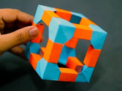 How to make an Easy Skeletal Cube out of paper (Modular Origami)!