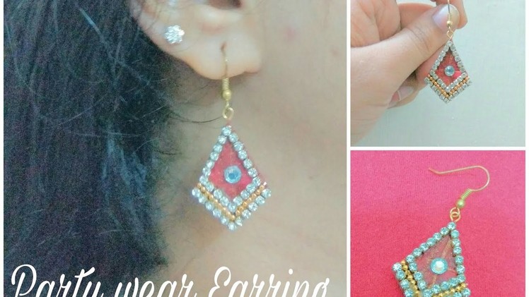 How to make Party Wear paper base Earring at home -Tutorial