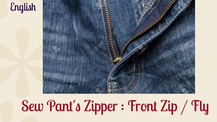 Jeans Zipper Fly Sewing. Denim Jeans Sew at Home