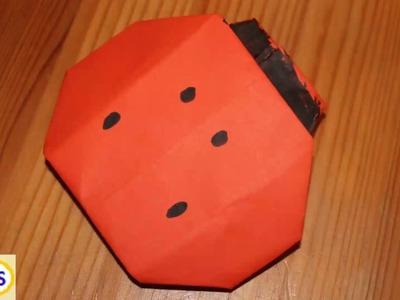 Kids paper craft Origami -Easy paper craft- Ladybug : Coccinelle