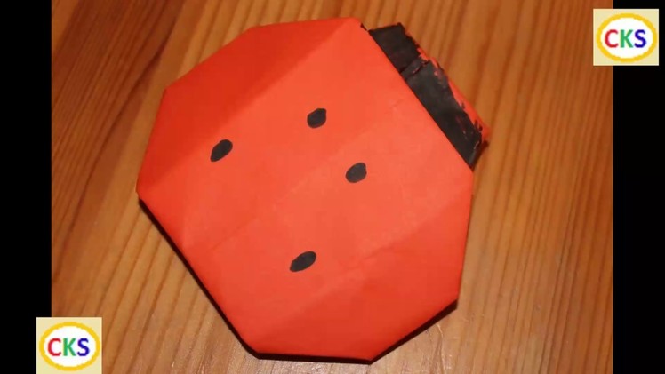 Kids paper craft Origami -Easy paper craft- Ladybug : Coccinelle