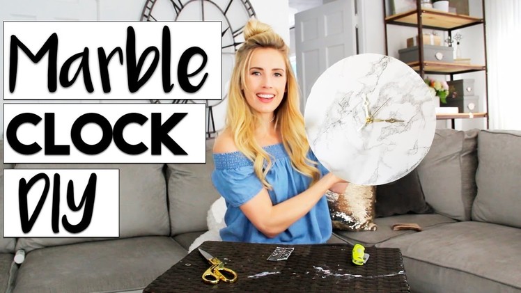 Marble + Gold Clock DIY | Easy Room Decor DIYS
