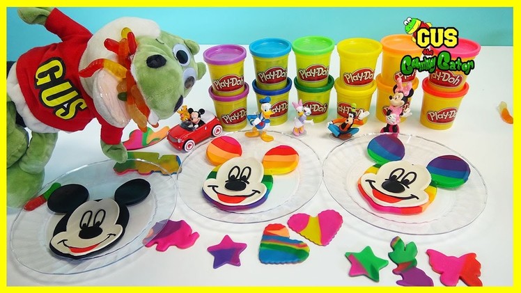 Mickey Mouse Clubhouse Play Doh Rainbow DIY playdough Learn Colors for Children Creative Play Toys
