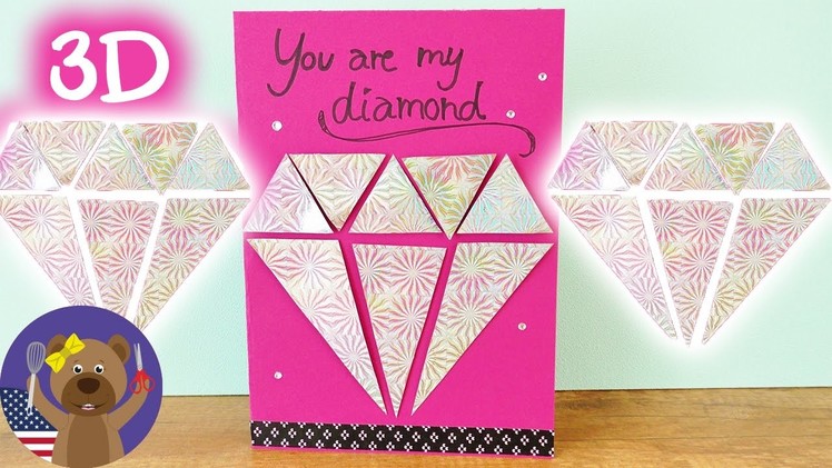Pretty Diamond 3D Card | Invitations or Birthdays | DIY Idea