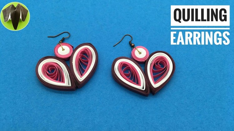Quilling Heart Earrings - Design 9 - DIY Tutorial by Paper Folds