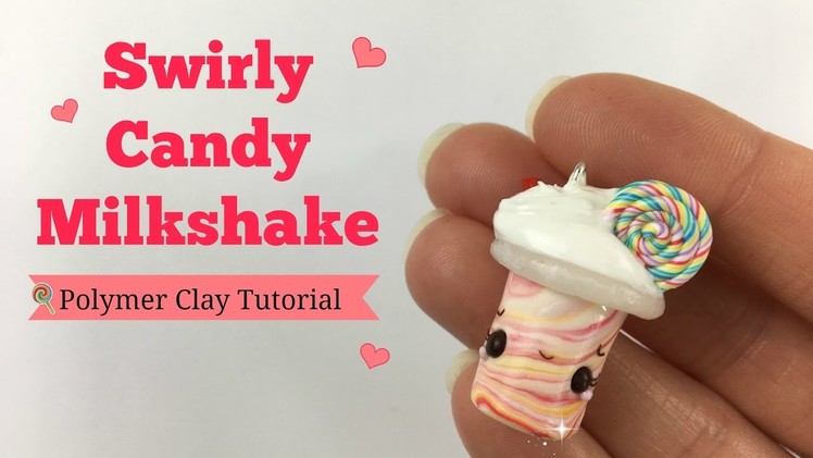 Swirly Candy Milkshake. Polymer Clay Tutorial