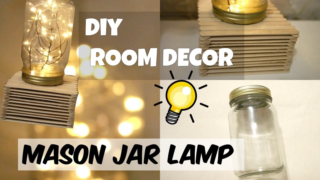 Cheap Easy DIY Dollar Tree Mason Jar Lamp Room 