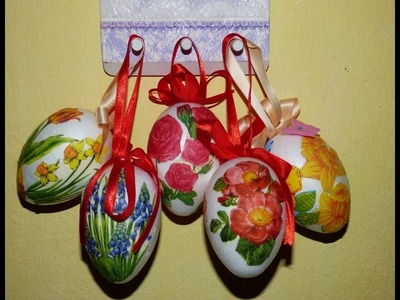 Decoupage Easter egg tutorial.How to decorate with napkin.