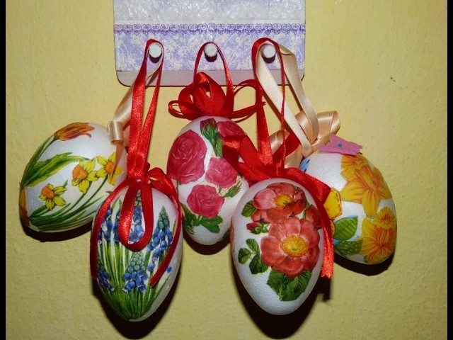 Decoupage Easter egg tutorial.How to decorate with napkin.