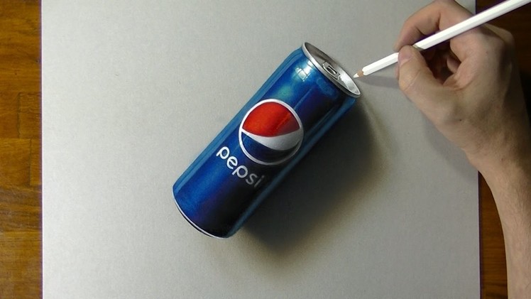 Drawing of a Pepsi can - How to draw 3D Art