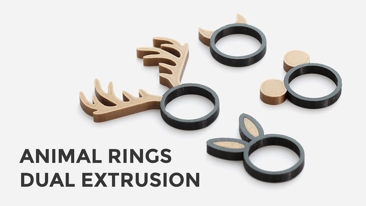Dual Extrusion Rings - 3D Printing Multi Color Animal Rings Tutorial - How To