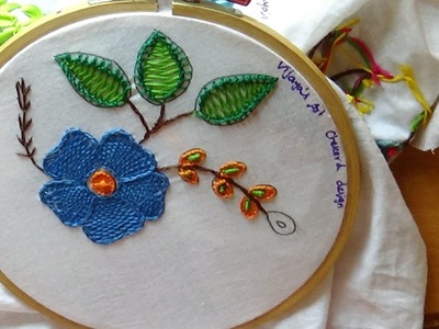 Hand Embroidery Checkered stitch design