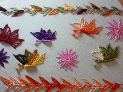 Hand Embroidery Designs | Basic embroidery stitches # Part-10 | Stitch and Flower-118